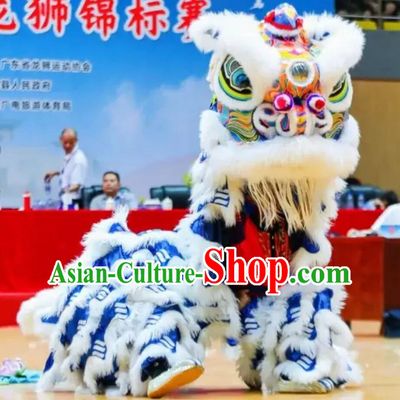 Blue Fut San Lion Dance Tiger Spots Costume Handmade Dance Lion Head Traditional Chinese Dancing Lion Equipment Clothing