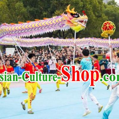 Purple Competition Dragon Dance Costume Set Handmade Dancing Dragon Head and Light Veil Clothing Chinese Festival Dragon Dance Props