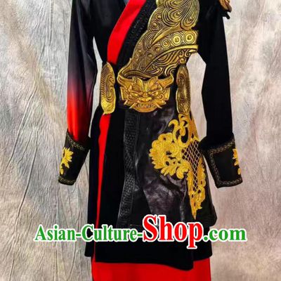 Loong Quan Drum Dance Clothing Spring Festival Gala Door Gods Dancewear Traditional Chinese Dance Costume