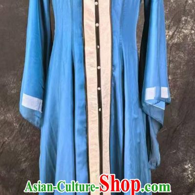 Dream Of The Red Chamber Li Wan Blue Dress Chinese Musical Stage Performance Costume Traditional Noble Woman Clothing