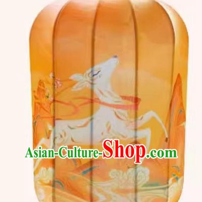 Waterproof Pendant Lantern Printed Elk Yellow Lamp Chinese Style Lantern