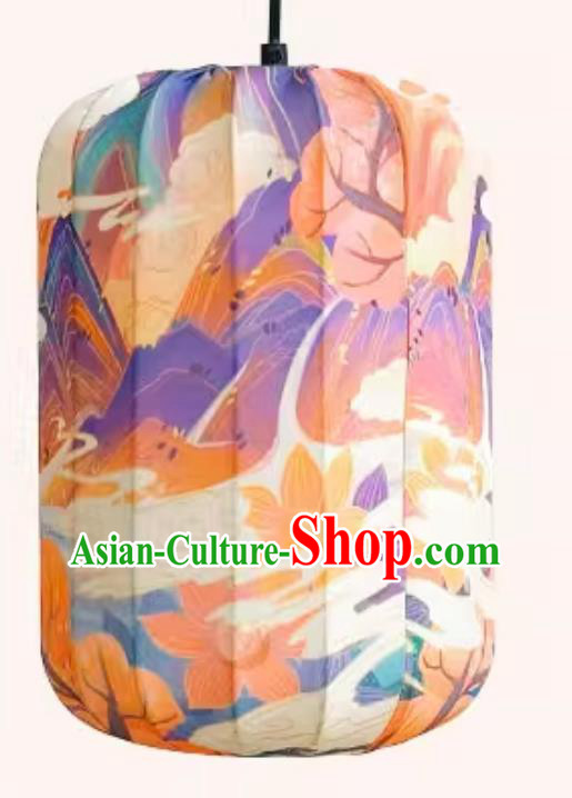 Chinese Style Lantern Waterproof Pendant Lantern Printed Autumn Forests and Mountains Lamp Chinese Style Lantern Waterproof Pendant Lantern Printed Autumn Forests and Mountains Lamp