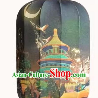 Waterproof Pendant Lantern Printed Temple Lamp Chinese Style Lantern