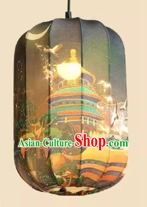 Waterproof Pendant Lantern Printed Temple Lamp Chinese Style Lantern Waterproof Pendant Lantern Printed Temple Lamp Chinese Style Lantern