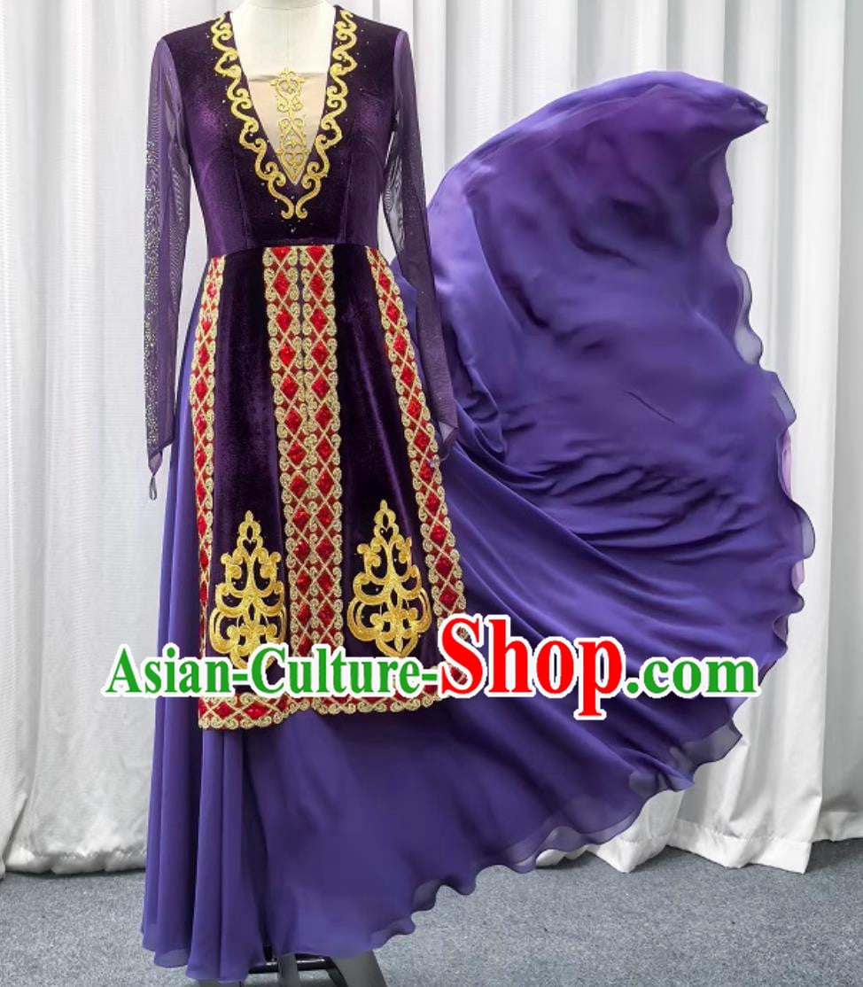 Xinjiang Dance Costume Women Uyghur Ethnic Minority Dance Large Swing Dress Xinjiang Dance Costume Women Uyghur Ethnic Minority Dance Large Swing Dress