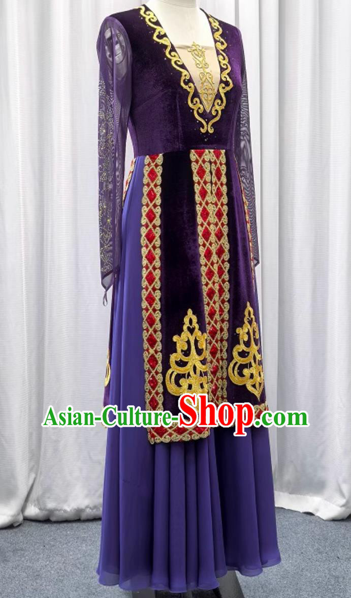 Xinjiang Dance Costume Women Uyghur Ethnic Minority Dance Large Swing Dress Xinjiang Dance Costume Women Uyghur Ethnic Minority Dance Large Swing Dress