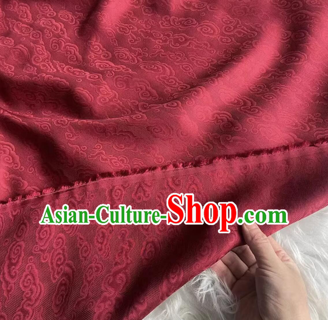 Auspicious Clouds Jacquard Hollow Out Flowered Silk Fabric Chinese Classical Gauze Qipao Material Auspicious Clouds Jacquard Hollow Out Flowered Silk Fabric Chinese Classical Gauze Qipao Material