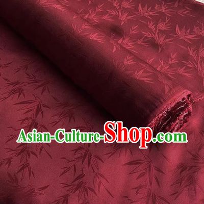 Chinese Classical Gauze Qipao Material Bamboo Leaf Jacquard Hollow Out Flowered Silk Fabric