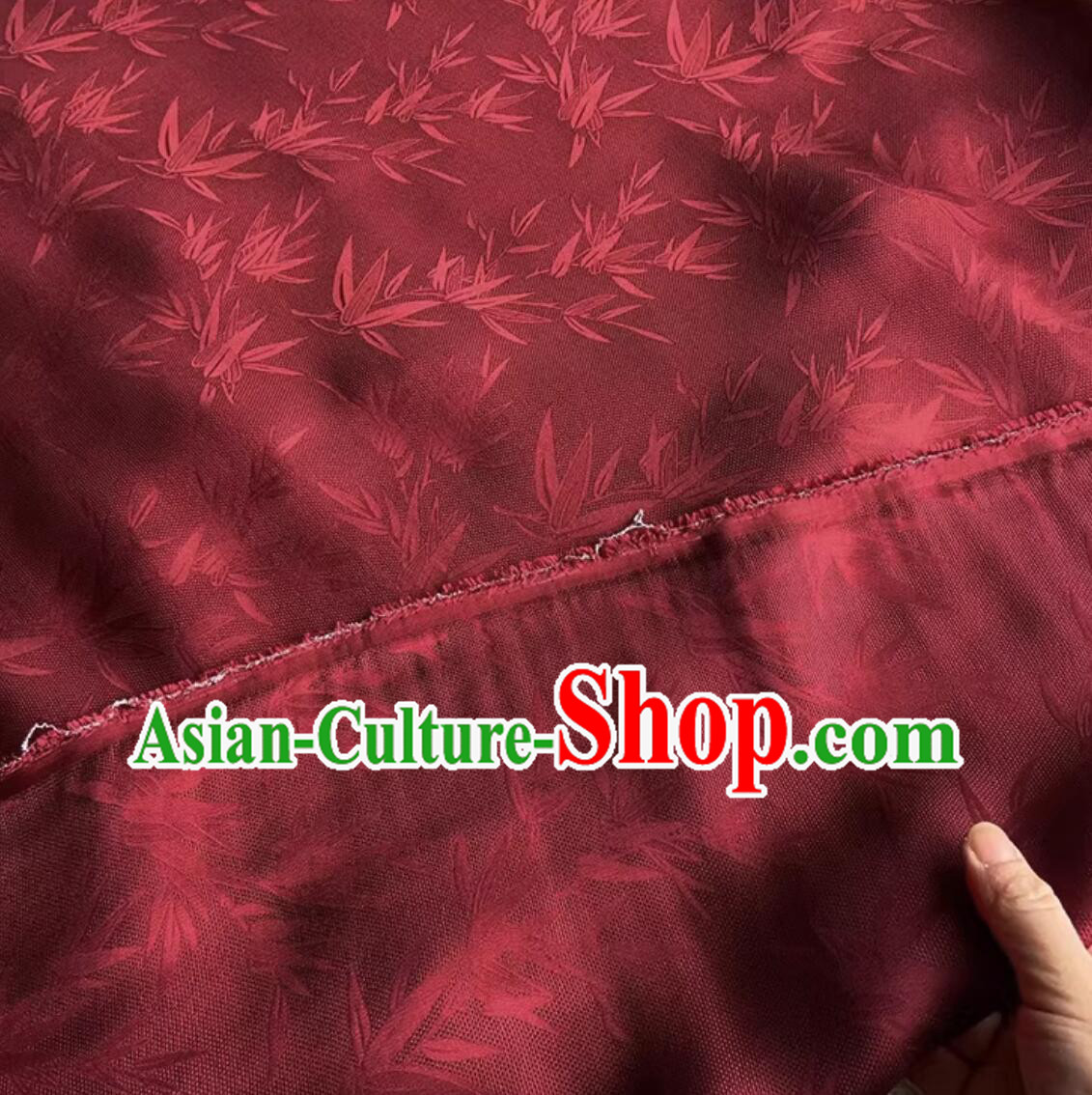 Chinese Classical Gauze Qipao Material Bamboo Leaf Jacquard Hollow Out Flowered Silk Fabric Chinese Classical Gauze Qipao Material Bamboo Leaf Jacquard Hollow Out Flowered Silk Fabric