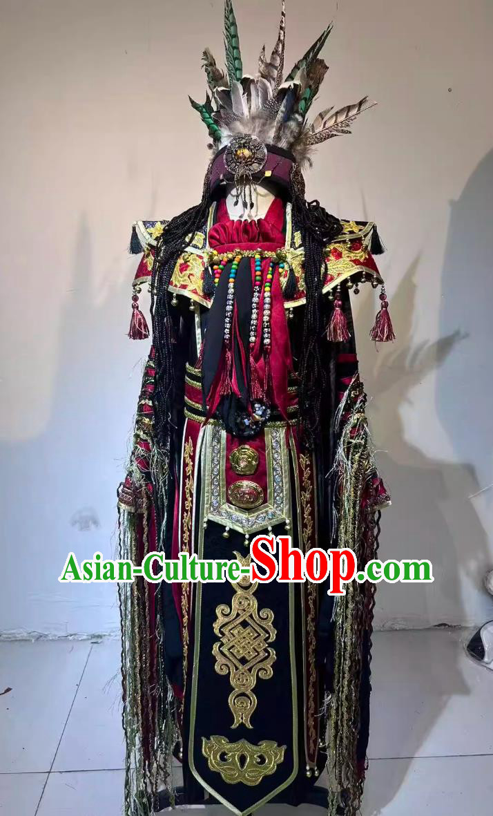 Cosplay Wizard Savage High Priest Costume Chinese Scenic Character Chi You Costume Cosplay Wizard Savage High Priest Costume Chinese Scenic Character Chi You Costume
