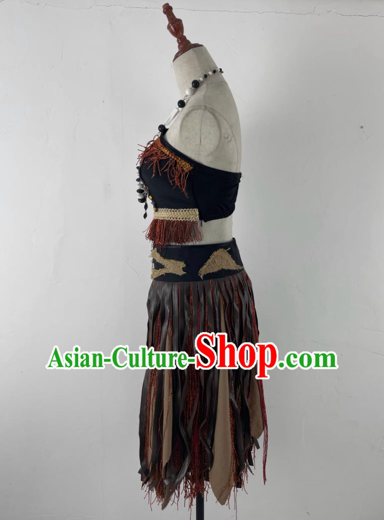 Woman Savage Costume Chinese Stone Age High Priest Dress Tribal Chief Clothing