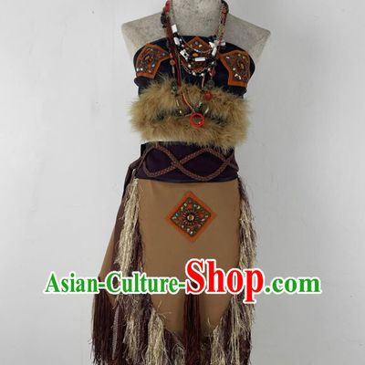 Cosplay Tribal Chief Clothing Woman Savage Costume Chinese Stone Age High Priest Dress