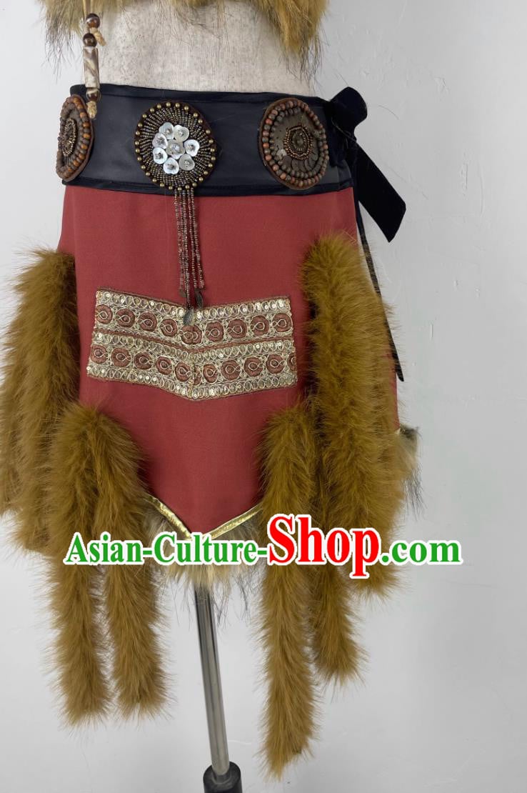 Chinese Stone Age High Priest Dress Cosplay Tribal Chief Clothing Woman Savage Costume Chinese Stone Age High Priest Dress Cosplay Tribal Chief Clothing Woman Savage Costume