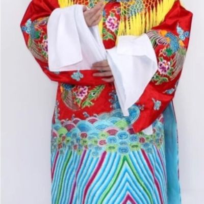 Chinese Peking Opera Imperial Consort Embroidered Robe Traditional Princess Red Dress
