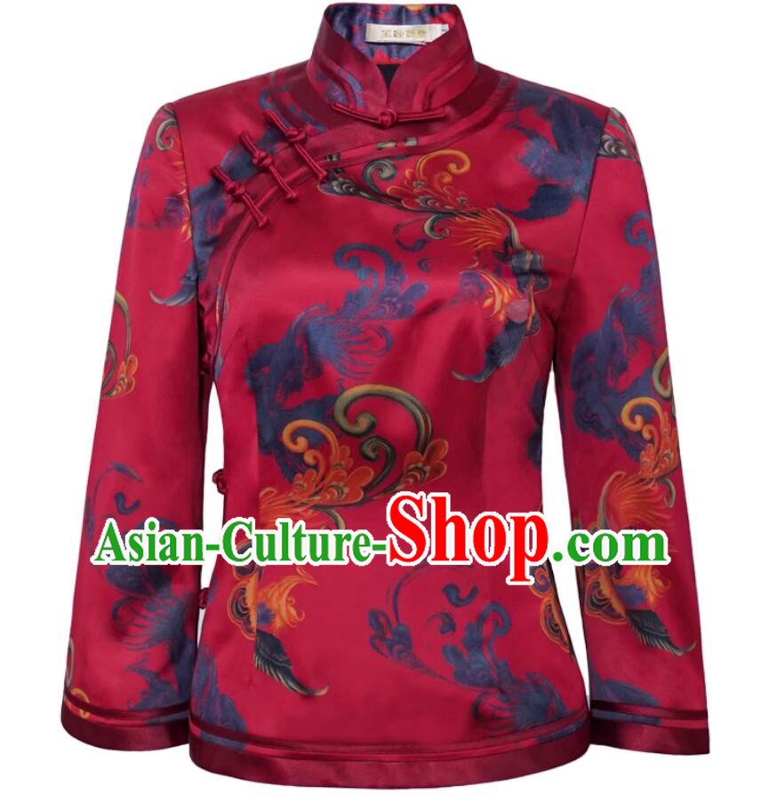 Winter Cheongsam Top Modified Chinese Mandarin Collar Tang Suit Dark Red Cotton Padded Jacket Winter Cheongsam Top Modified Chinese Mandarin Collar Tang Suit Dark Red Cotton Padded Jacket