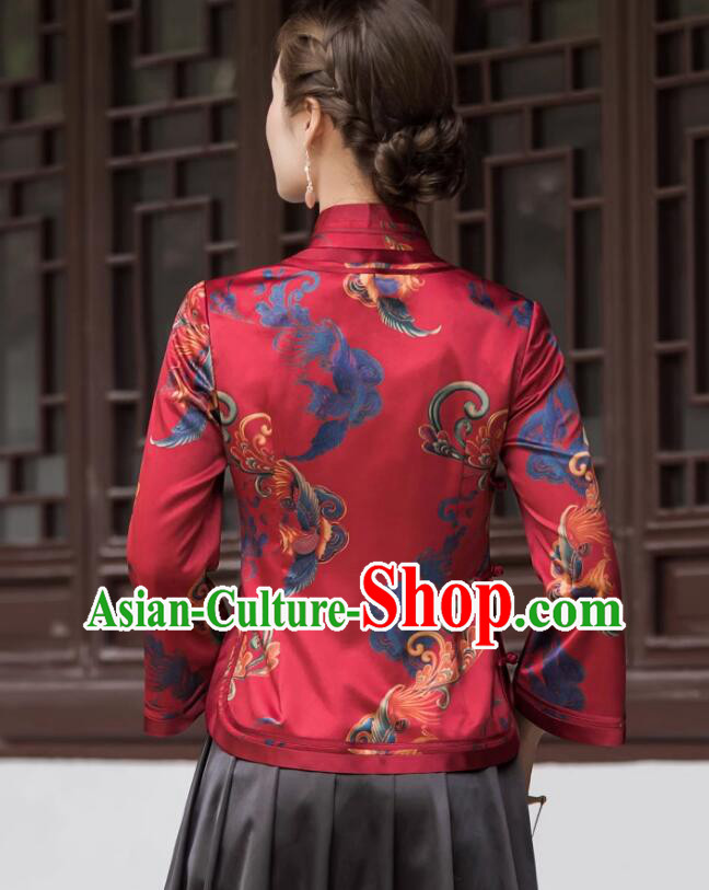 Winter Cheongsam Top Modified Chinese Mandarin Collar Tang Suit Dark Red Cotton Padded Jacket Winter Cheongsam Top Modified Chinese Mandarin Collar Tang Suit Dark Red Cotton Padded Jacket