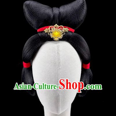 Tang Palace Night Banquet Tang Figurine Dance Headdress Ancient Chinese Han Tang Dance Performance Show Wig