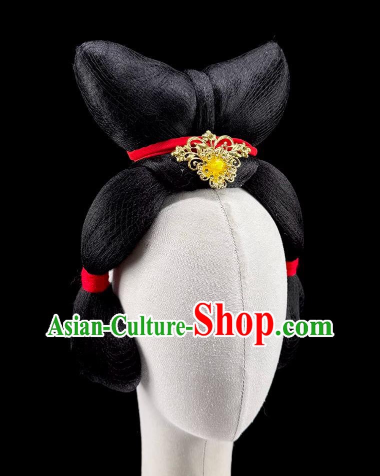 Tang Palace Night Banquet Tang Figurine Dance Headdress Ancient Chinese Han Tang Dance Performance Show Wig