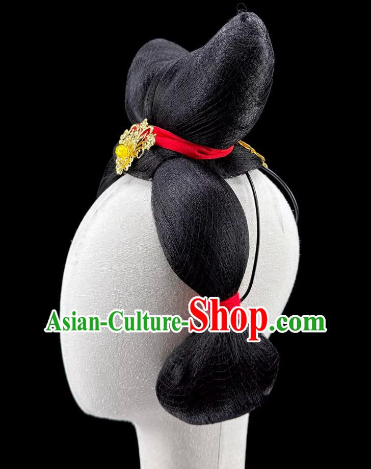 Tang Palace Night Banquet Tang Figurine Dance Headdress Ancient Chinese Han Tang Dance Performance Show Wig
