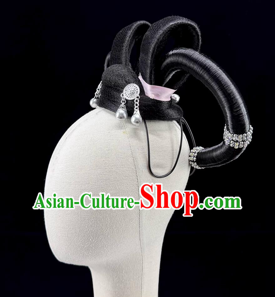 Children Dance Headdress Chinese Classical Dance Hanfu Show Wig Children Dance Headdress Chinese Classical Dance Hanfu Show Wig