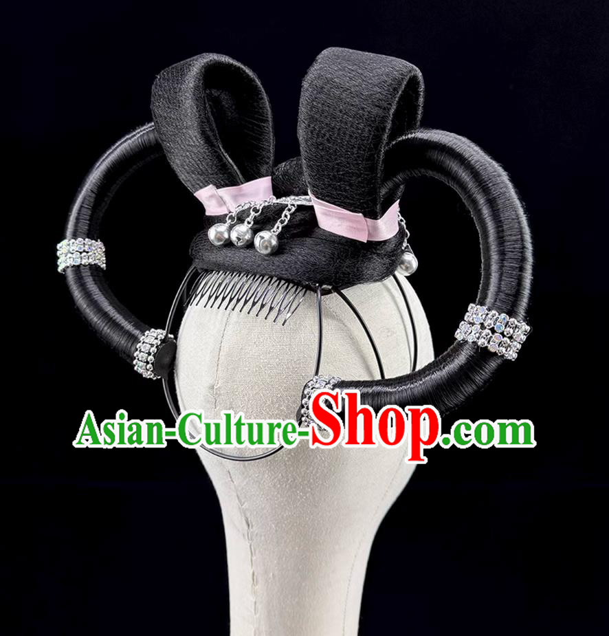 Children Dance Headdress Chinese Classical Dance Hanfu Show Wig Children Dance Headdress Chinese Classical Dance Hanfu Show Wig