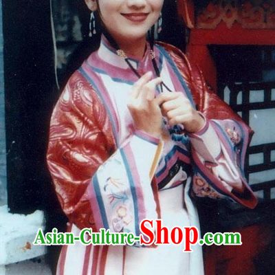 Ancient China Swordswoman Dress Chinese 2002 TV Series Make Bitter Qianlong Cheng Huaixiu Costume Traditional Qing Dynasty Clothing