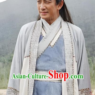 2001 Chinese TV Series The Heaven Sword and Dragon Saber Zhang Wu Ji Replica Costume Traditional Hanfu Ancient China Hero Clothing