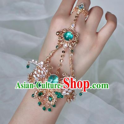 Traditional Chinese Hanfu Jewelry Ancient Princess Bracelet with Ring