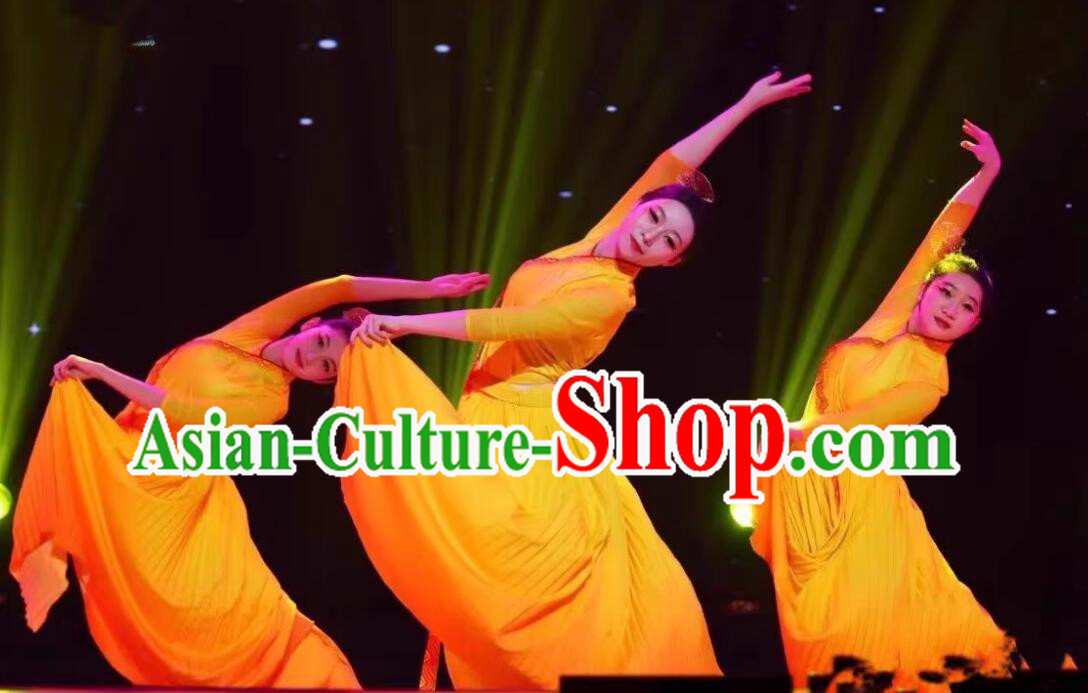 The Ginkgos in Autumn Women Group Dance Costume Chinese Classical Dance Dress The Ginkgos in Autumn Women Group Dance Costume Chinese Classical Dance Dress