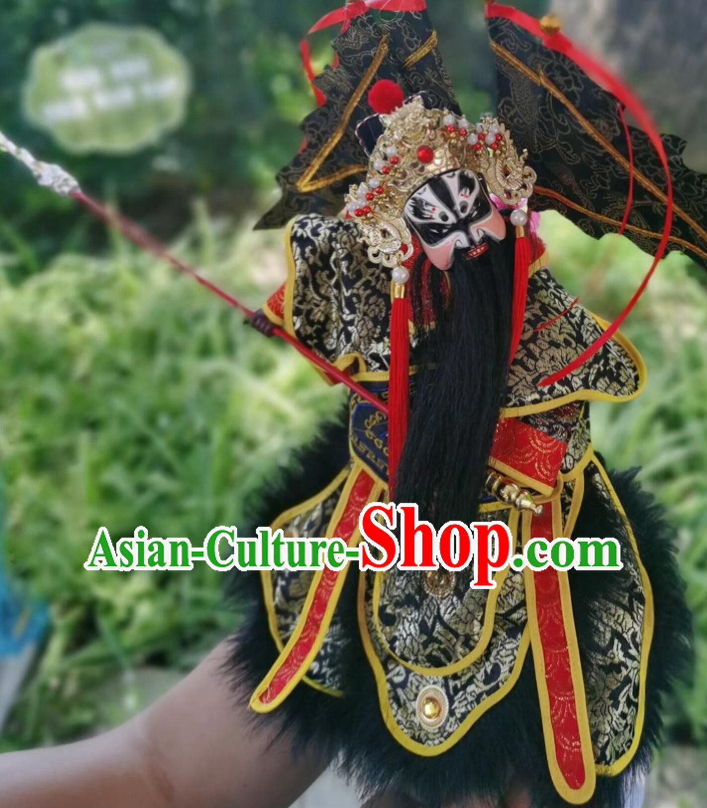 Zhang Fei Hand Puppet Art Handmade Traditional Chinese Peking Opera General Glove Puppet