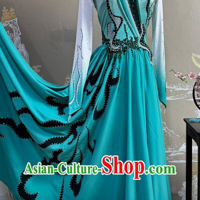 Chinese Mongolian Dance Costume Stage Art Exam Costume Custom Performance Costume Blue Dress