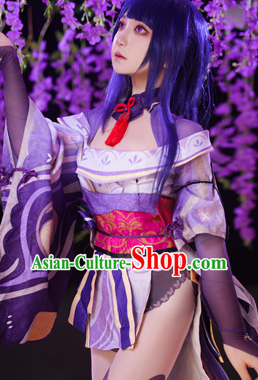 Genshin Impact Cosplay Costume Raiden Shogun Ei Cosplay Convention Outfit