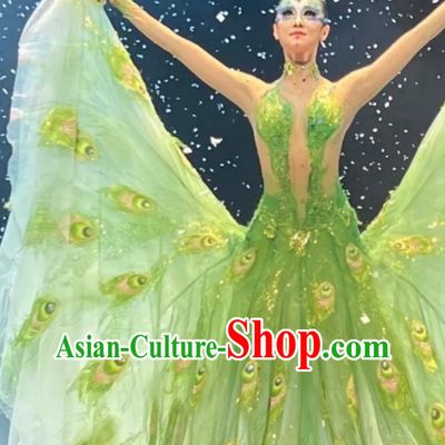 Green Yang Liping Peacock Dress Dai Ethnic Dance Dress Peacock Dance Group Dance Soul Of The Peacock Performance Costume