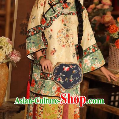 Hanfu Women Modified Wide Horse Face Skirt Chinese Ancient Style Qing Dynasty Han Women Clothing