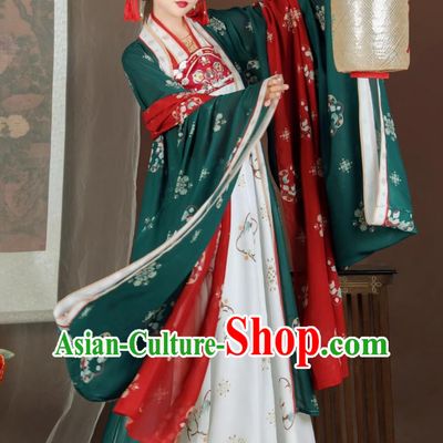 Hanfu Restoration Style Tang Dynasty Women High Waist One Piece Ruqun Dress Ancient Chinese Costume