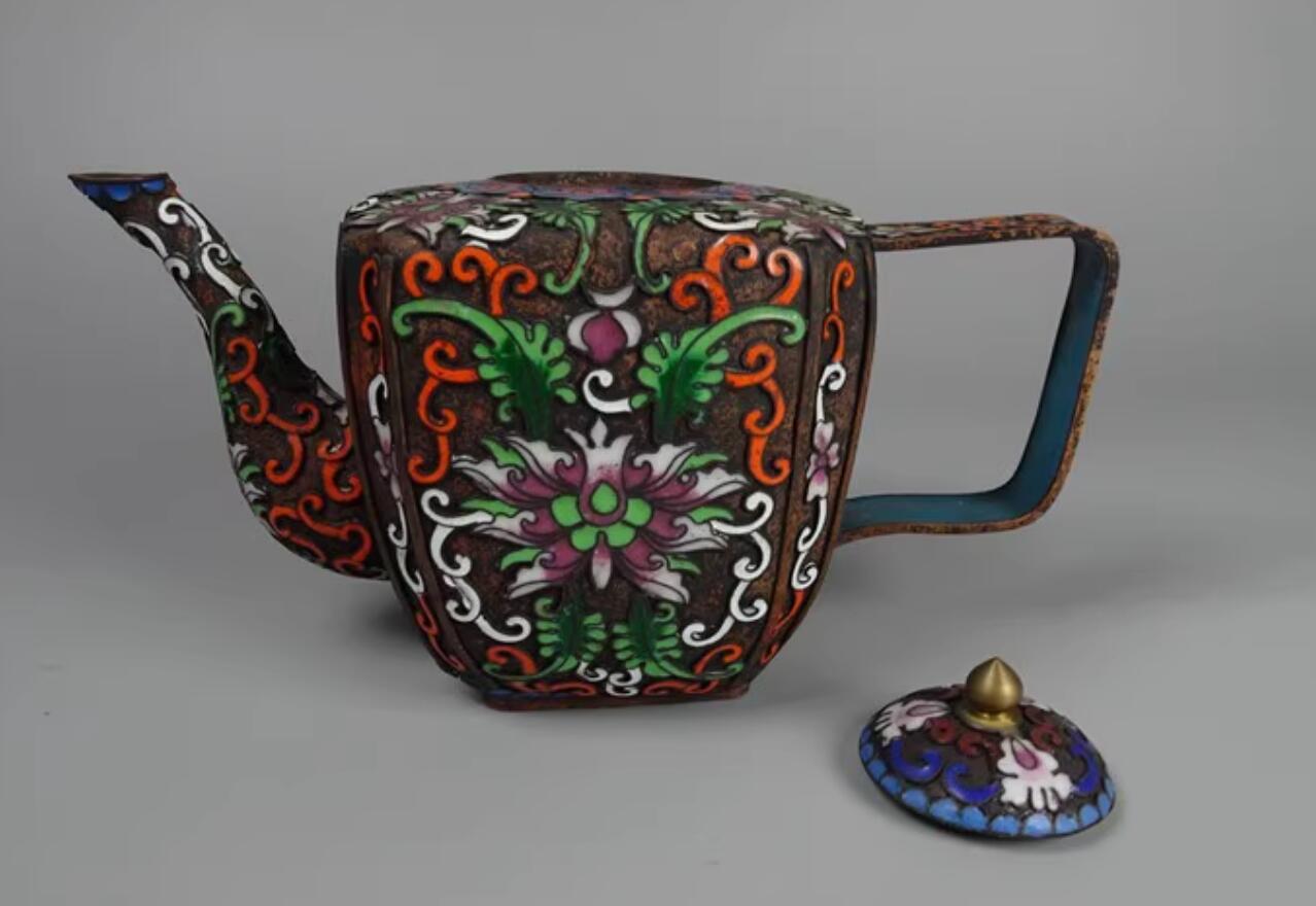 Cloisonne Teapot Collection Chinese Hand Painted Enamel Craft Intertwined Lotus Cloisonne Teapot Collection Chinese Hand Painted Enamel Craft Intertwined Lotus