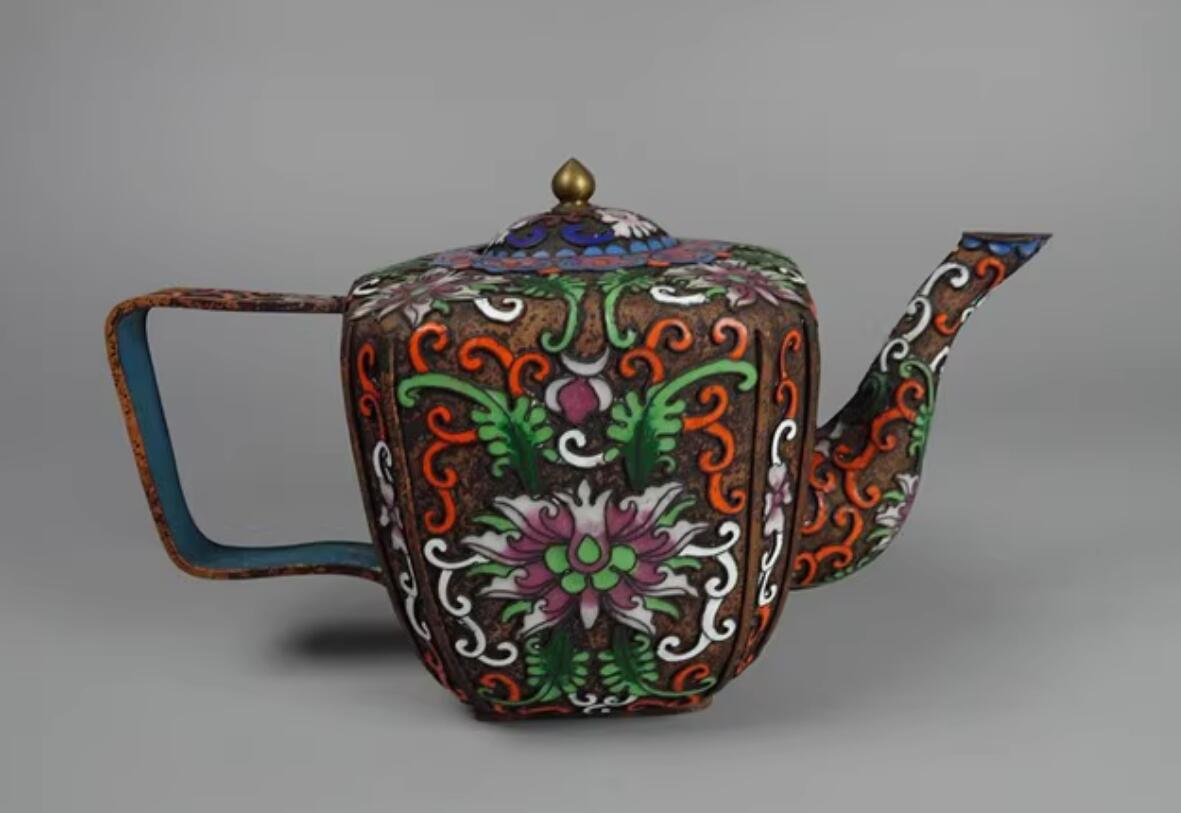 Cloisonne Teapot Collection Chinese Hand Painted Enamel Craft Intertwined Lotus Cloisonne Teapot Collection Chinese Hand Painted Enamel Craft Intertwined Lotus