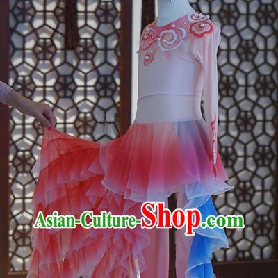 Little Lotus Charm Cloud Waves Koi Leaping Stage Performance Costume Adult Children Opening Dance Costume