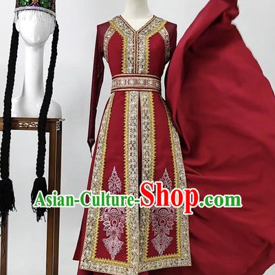 Chinese Ethnic Tajik Uyghur Dance Performance Costume National Costume Evening Dress