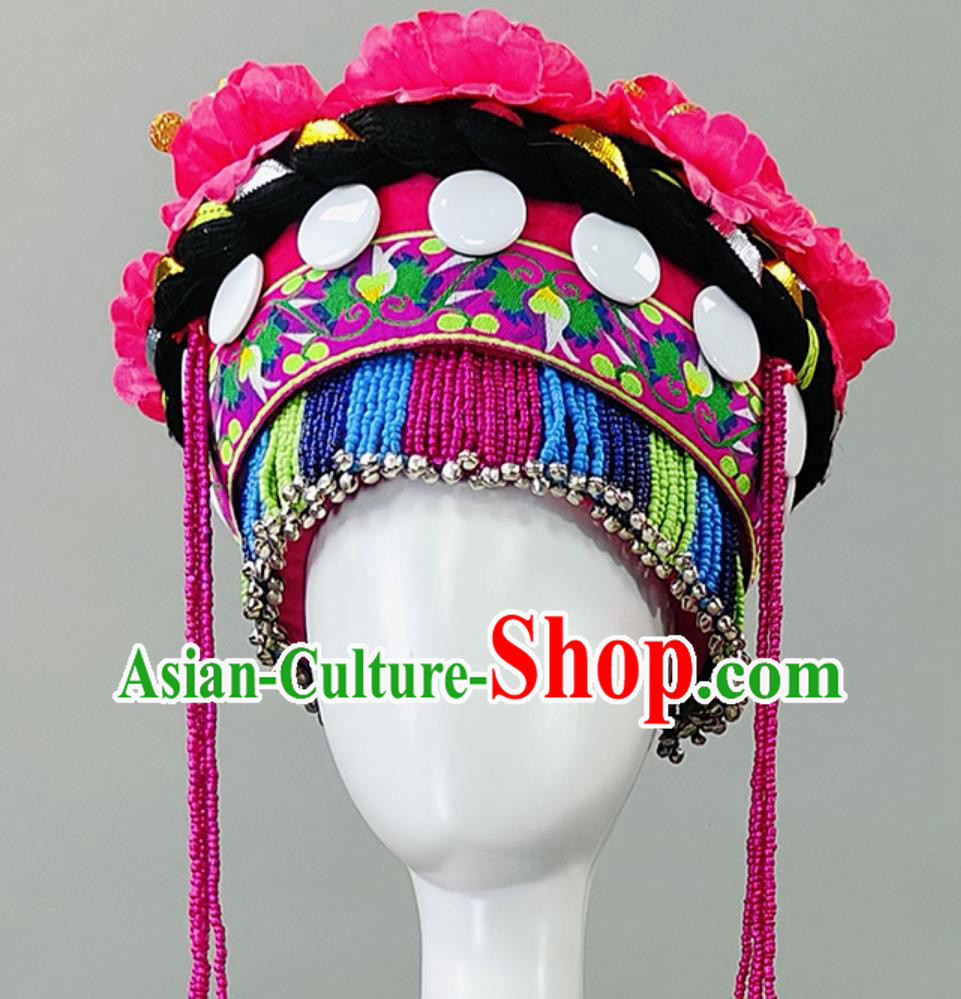 Chinese Ethnic Minority Dance Costume Yunnan March Third Performance Clothing Miao Yi Tujia Festival Dress and Headwear