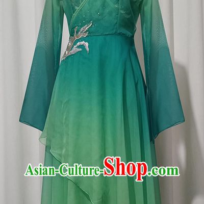 Classical Dance Costume Traditional Chinese Dance After The Rain Stage Performance Outfit Umbrella Dance Green Dress