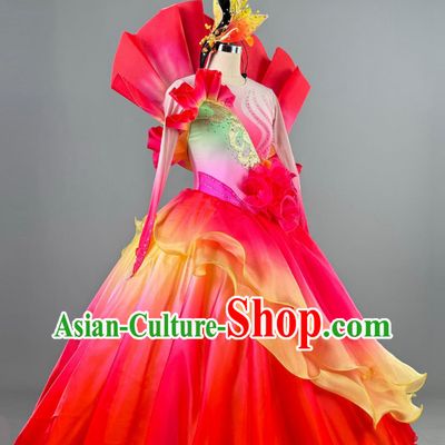 Opening Dance Big Flared Dress Song And Dance Modern Dance Chinese Style Dance Costume Gala Performance Formal Dress