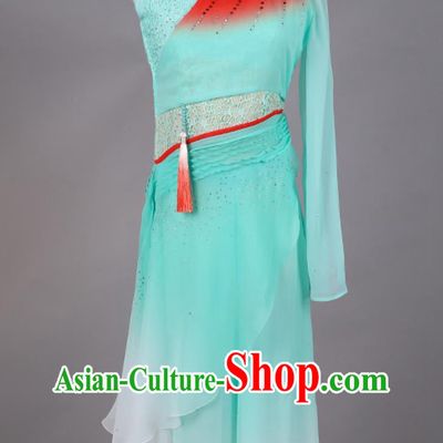 Chinese Dance Drama Heart Tip Costume Taoli Cup Yangko Dance Blue Outfit