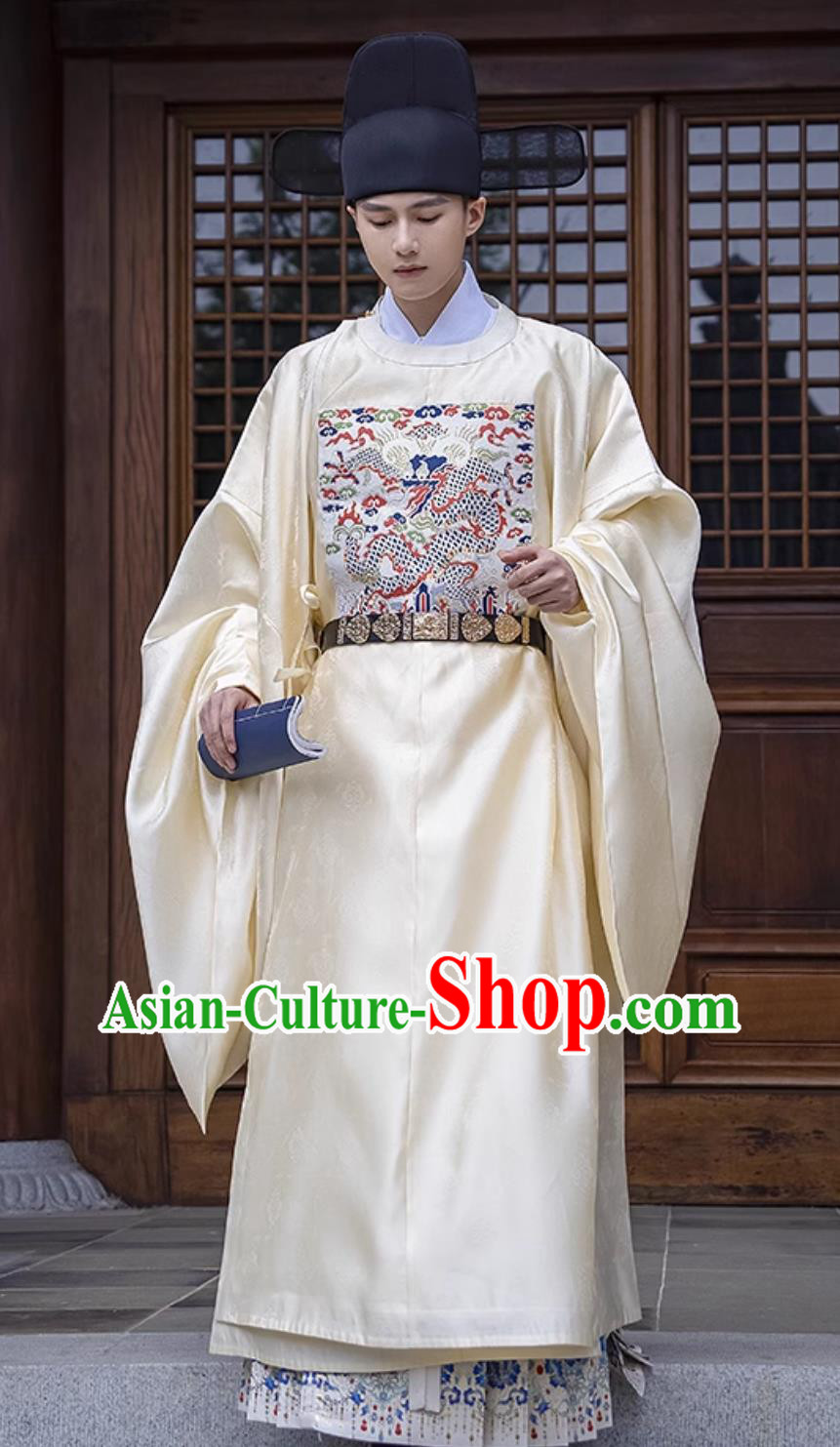 Chinese Ming Dynasty Bufu Traditional Male Clothing Ancient Official Hanfu Robe