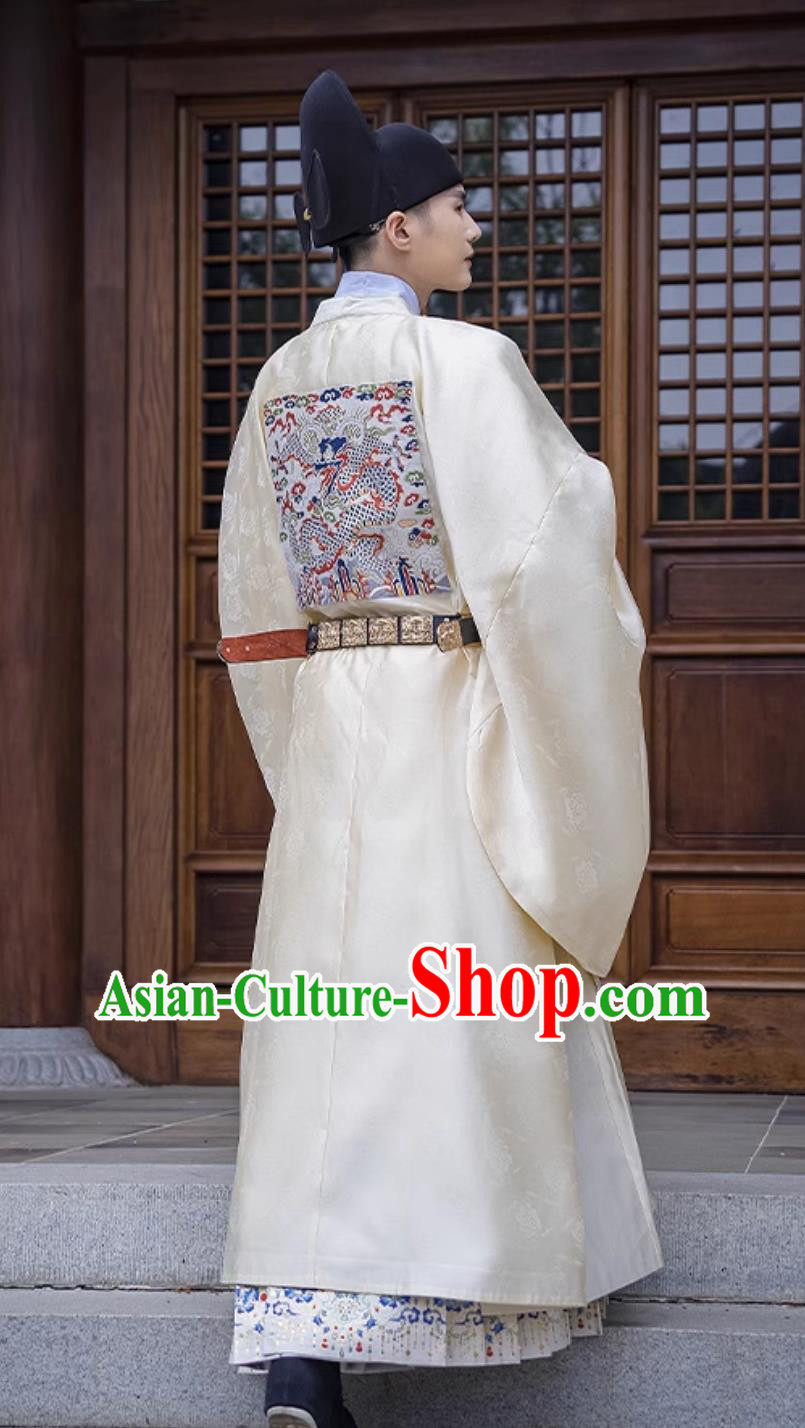 Chinese Ming Dynasty Bufu Traditional Male Clothing Ancient Official Hanfu Robe