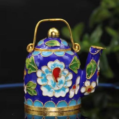 Rich Peony Chinese Traditional Enamel Craft Cloisonne Mini Teapot