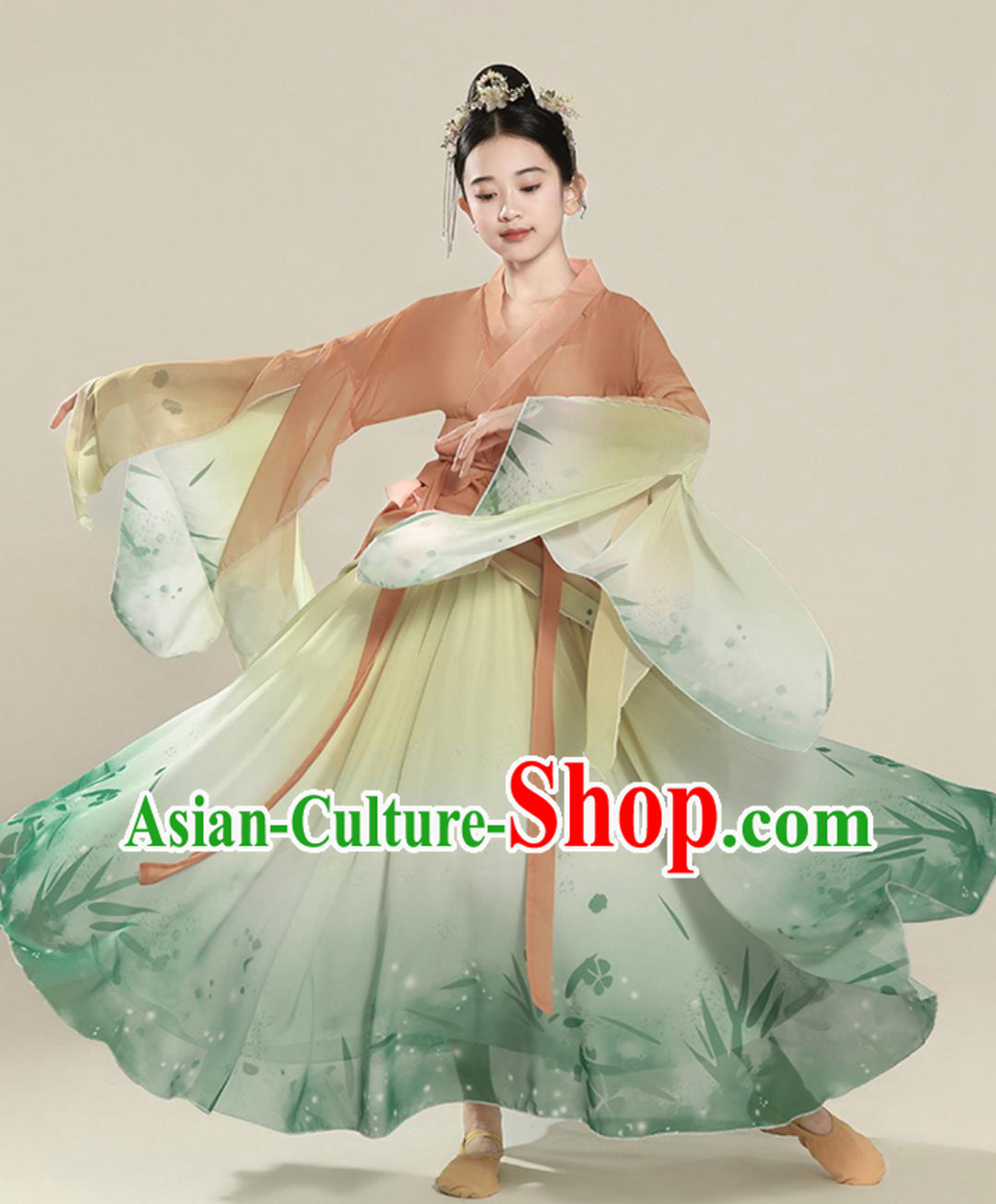 Classical Dance Performance Costume Elegant Chinese Ancient Style Wide Sleeve Dance Chiffon Dress Classical Dance Performance Costume Elegant Chinese Ancient Style Wide Sleeve Dance Chiffon Dress