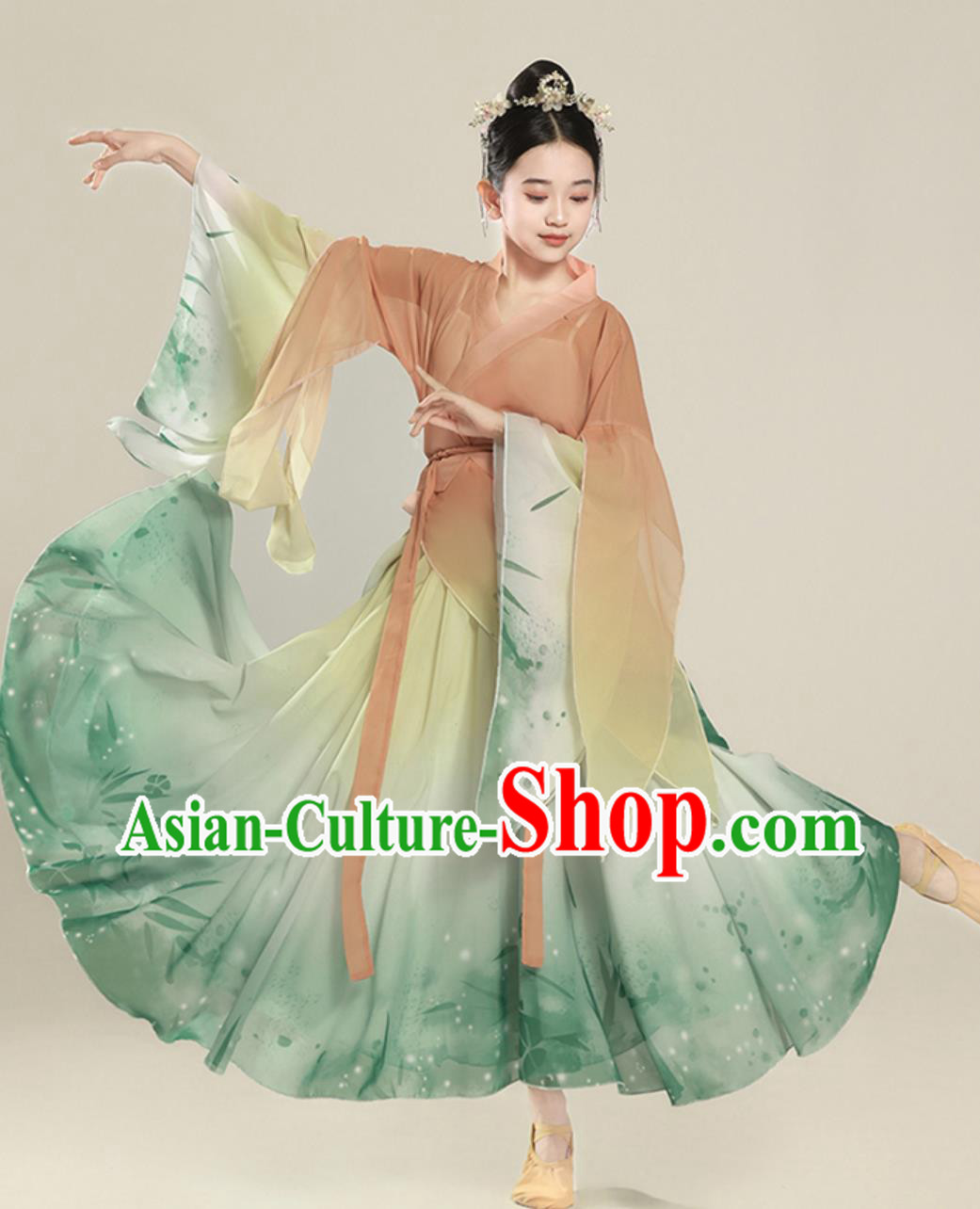 Classical Dance Performance Costume Elegant Chinese Ancient Style Wide Sleeve Dance Chiffon Dress Classical Dance Performance Costume Elegant Chinese Ancient Style Wide Sleeve Dance Chiffon Dress