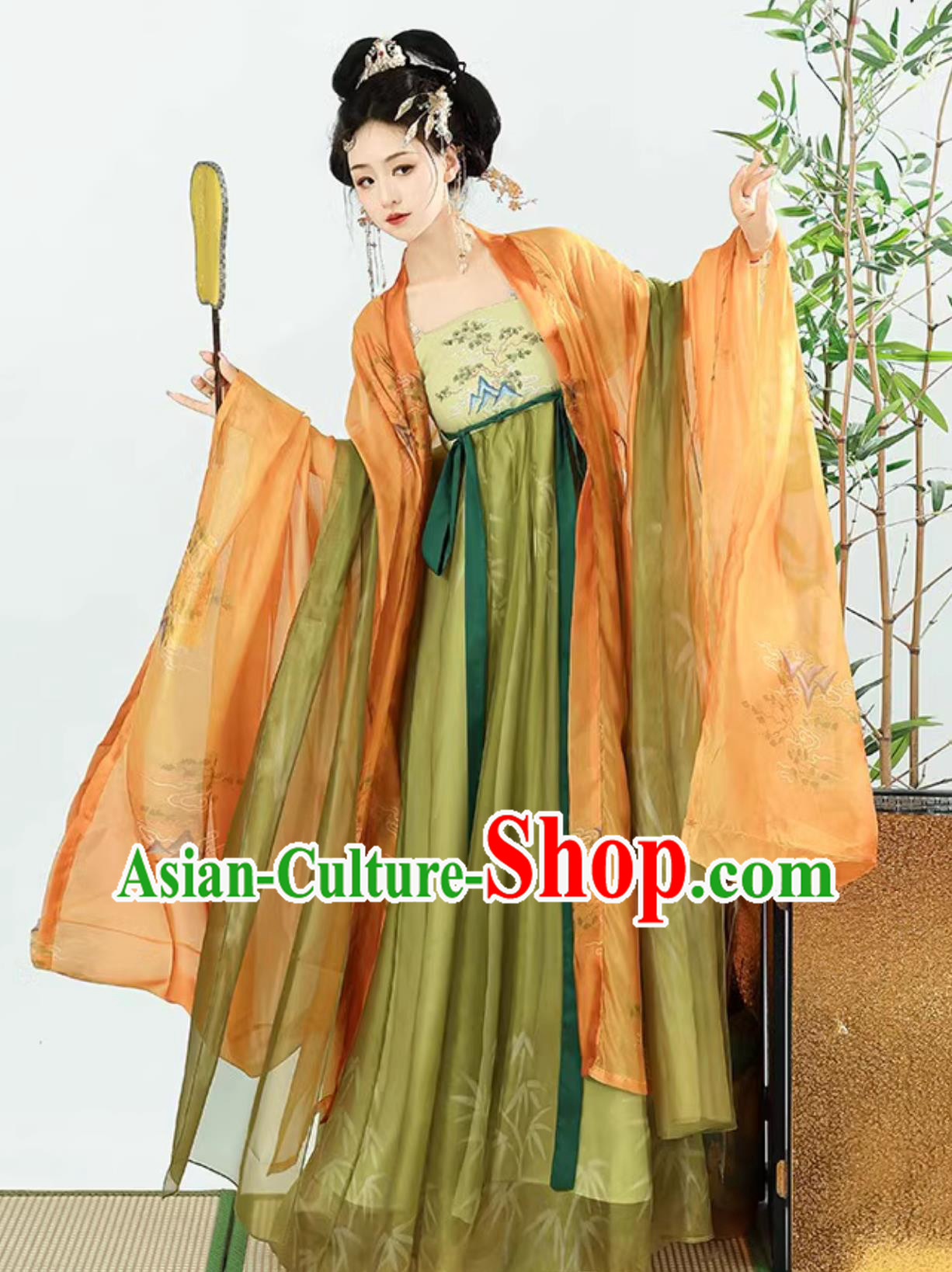 Chinese Tang Dynasty HanFu Women HeZiQun Embroidered Wide Sleeve Robe Complete Set Chinese Tang Dynasty HanFu Women HeZiQun Embroidered Wide Sleeve Robe Complete Set