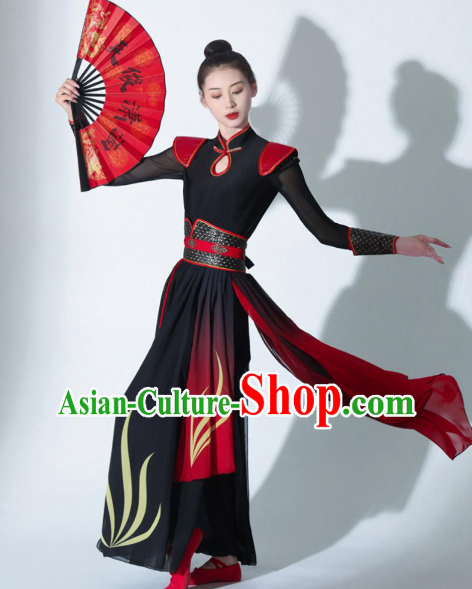 Mulan Sword Dance Costume Huo Yuanjia Heroine Fan Dance Outfit Mulan Sword Dance Costume Huo Yuanjia Heroine Fan Dance Outfit